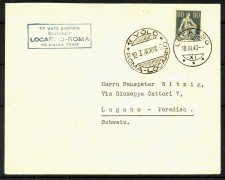 1940 - SVIZZERA - LOTTO/40675 - PRIMO VOLO ROMA - LOCARNO BUSTA VIAGGIATA
