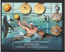2001 - JUGOSLAVIA - PALLANUOTO MASCHILE - FOGLIETTO - NUOVO - LOTTO/35553
