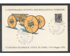 1972 - REPUBBLICA - LOTTO/42625 - CENTENARIO RIVISTA ARCHEOLOGICA COMENSE  ANNULLO