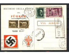 1938 - REGNO - LOTTO/40444 - CARTOLINA RICORDO DELLA VISITA  DEL FUHRER IN ITALIA