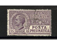 1913 - REGNO - LOTTO/40450 - 15 CENTESIMI POSTA PNEUMATICA - USATO