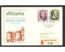 1974 - SVIZZERA - LOTTO/42731 - I° VOLO ALITALIA  ZURIGO - NAPOLI 