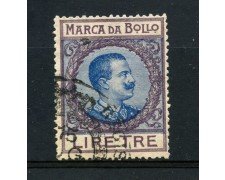 1915/17 - REGNO - MARCA DA BOLLO DA 3 LIRE BLU E VIOLA - LOTTO/32456