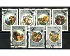 1995 - UZBEKISTAN - LOTTO/38156 - ANIMALI SELVATICI  7v. - USATI