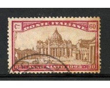 1924 - REGNO - 60+30 cent. ANNO SANTO - USATO - LOTTO/31705