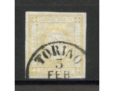 1862 - REGNO - LOTTO/39946 - 2c. GIALLO OLIVASTRO CIFRA IN RILIEVO - USATO SU FRAMMENTO