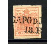 1850 - AUSTRIA - LOTTO/38016 - 3 K. VERMIGLIO - USATO