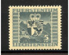 1945 - LIECHTENSTEIN - LOTTO/40910 -  5 FRANCHI STEMMA - T/L