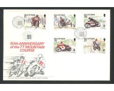 1990 - ISOLA DI MAN - LOTTO/41845 - CORSA MOTOCICLISTICA  5v. - BUSTA FDC