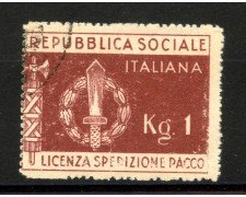 1944 - REPUBBLICA SOCIALE - LOTTO/40137 - FRANCHIGIA MILITARE - USATO