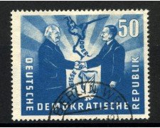 1951 - GERMANIA DDR -  50p. AMICIZIA CON LA POLONIA - USATO - LOTTO/36073