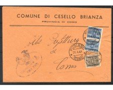 1944 - REPUBBLICA SOCIALE - LOTTO/40140 - SEGNATASSE  5 e 10 cent. AFFRANCATURA D'EMERGENZA
