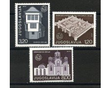 1975 - JUGOSLAVIA - PATRIMONIO ARCHITETTONICO 3v. - NUOVI - LOTTO/35633