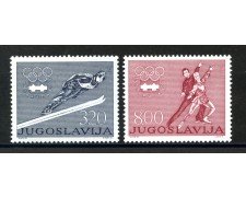 1976 - JUGOSLAVIA - OLIMPIADI DI INNSBRUCK  2v. - NUOVO - LOTTO/35634
