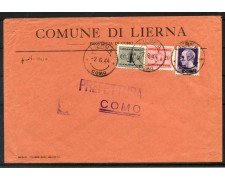1944 - REPUBBLICA SOCIALE  - LOTTO/40142 - BUSTA PER COMO AFFRANCATURA D'EMERGENZA