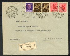 1944 - REPUBBLICA SOCIALE - LOTTO/40144 - BUSTA PER ROVERETO AFFRANCATURA D'EMERGENZA