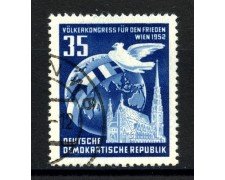 1952 - GERMANIA DDR - 35p. CONGRESSO POPOLI DI PACE - USATO - LOTTO/36082