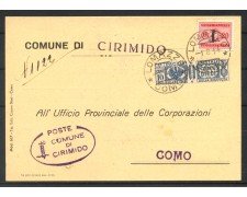 1944 - REPUBBLICA SOCIALE - LOTTO/40145 - CARTOLINA PER COMO AFFRANCATURA D'EMERGENZA