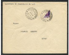 1944 - REPUBBLICA SOCIALE - LOTTO/40147 - FRANCOBOLLO FRAZIONATO SU BUSTA PER ARIANO P. -  AFFRANCATURA D'EMERGENZA
