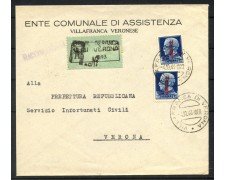1944 - REPUBBLICA SOCIALE - LOTTO/40149 - BUSTA PER   VERONA RACCOMANDATA