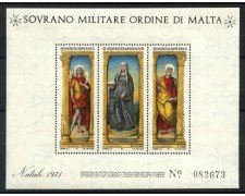 1971 - SOVRANO MILITARE DI MALTA - NATALE TRITTICO DI LIBERALE DA VERONA FOGLIETTO NUOVO - LOTTO/32240