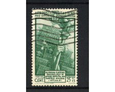 1935 - REGNO - LOTTO/47396 - 25+15 CENT. PREVIDENZA MILIZIA - USATO