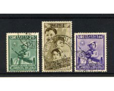 1937 - REGNO - LOTTO/47402 - POSTA AEREA - 25/50/1 LIRA COLONIE ESTIVE - USATI