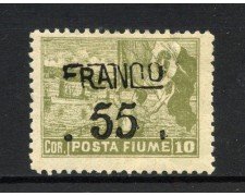 1919/20 - FIUME - LOTTO/42311 - 55 SU 10 CORONE OLIVA - LINGUELLATO
