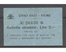 1919/20 - FIUME - LOTTO/42312 - RICEVUTA CIVILI DAZI FIUME