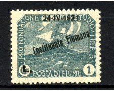 1921 - FIUME - LOTTO/42316 - 1 LIRA  COSTITUENTE FIUMANA -  LINGUELLATO