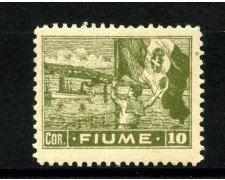 1919 - FIUME - LOTTO/42300 - 10 CORONE - LINGUELLATO