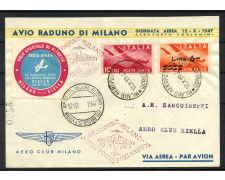 1947 - REPUBBLICA - LOTTO/40385 - BUSTA AVIO RADUNO DI MILANO 