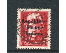 1944 - REPUBBLICA SOCIALE -  LOTTO/30686 - 2 LIRE SOVRASTAMPA REPUBBLICA SOCIALE  DI TERAMO - USATO - 