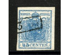 1851/52 - LOMBARDO VENETO - LOTTO/40508 - 45 Centesimi AZZURRO - USATO