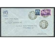 1948 - REPUBBLICA - LOTTO/40392 -  5 LIRE DEMOCRATICA + 50 LIRE POSTA  AEREA - BUSTA PER ZURIGO