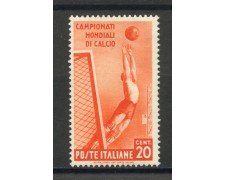 1934 - REGNO - 20c. MONDIALI CALCIO - NUOVO  T/L - LOTTO/37595