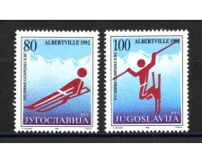 1992 - JUGOSLAVIA - LOTTO/38586 - OLIMPIADI DI ALBERTVILLE 2v. - NUOVI