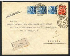 1949 - REPUBBLICA - LOTTO/40408 - BUSTA DA COLOGNA VENETA  A VERONA RACCOMANDATA