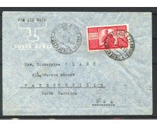 1949 - REPUBBLICA - LOTTO/40412 - 100 LIRE DEMOCRATICA SU BUSTA  PER GLI U.S.A.