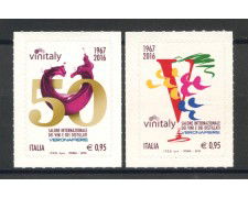 2016 - REPUBBLICA - 50° EDIZIONE VINITALY 2v. - NUOVI - LOTTO/36942