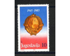 1985 - JUGOSLAVIA - LOTTO/38370 - ANNIVERSARIO DELLA REPUBBLICA - NUOVO