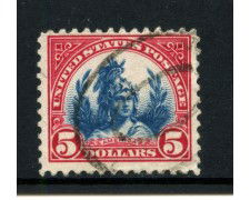1922/25 - STATI UNITI - LOTTO/42417 - 5 DOLLARI SIMBOLO AMERICA - USATO