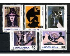1986 - JUGOSLAVIA - LOTTO/38401 - ARTE CONTEMPORANEA  5v. - NUOVI