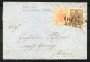 1858 - LOMBARDO VENETO - LOTTO/40555 -  15 Cent. ROSA SALMONE + 30 Cent. BRUNO - BUSTA DA TREVISO