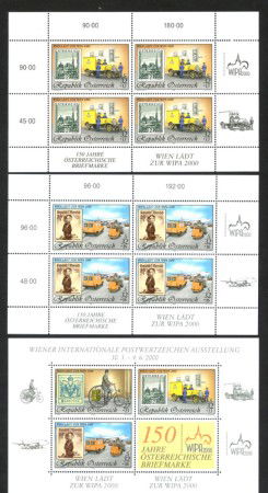 2000 - AUSTRIA - LOTTO/43647 - ESPOSIZIONE WIPA 2000 - 3 FOGLIETTI NUOVI