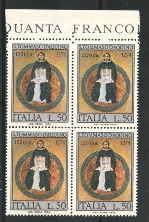 1974 - LOTTO/6612Q - ITALY - ST. THOMAS AQUINAS - BLOCK