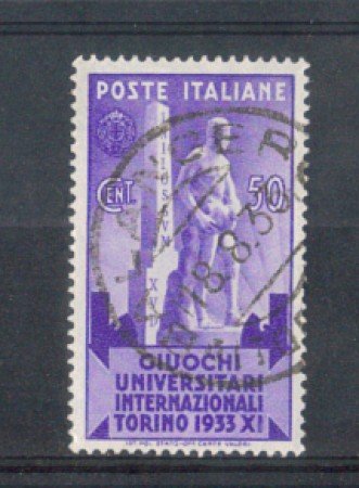 1933 - LOTTO/REG343U - REGNO - 50c. GIUOCHI UNIVERSITARI - USATO