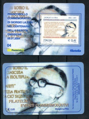2004 - LOTTO74445T - ITALY - LA PIRA - PHILATELIC CARD