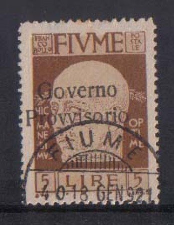 1921 - LOTTO/OCP2194 - FIUME - 5 LIRE GOVERNO PROVVISORIO