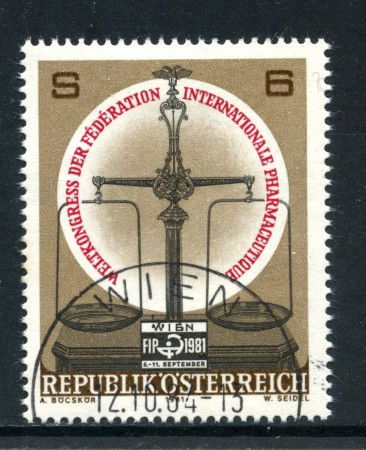 1981 - AUSTRIA - FEDERAZIONE FARMACEUTICA - USATO - LOTTO/28229